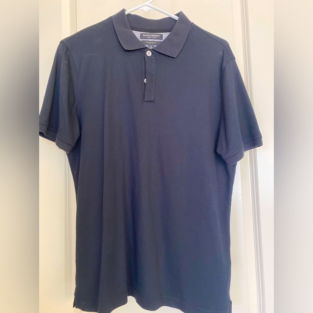 Banana republic blue luxury touch standard fit polo